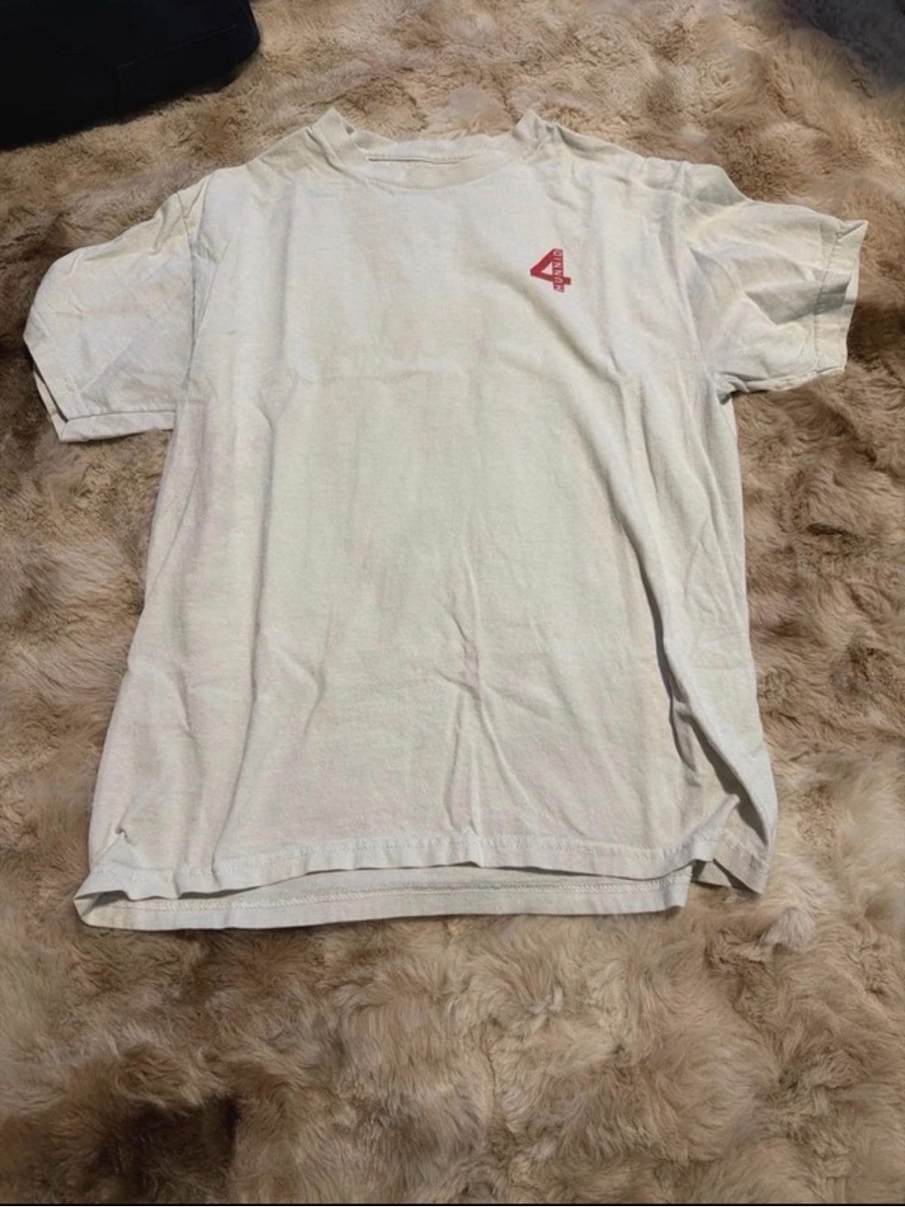 Zumiez White Short Sleeve Tee with Red '4' Chest Accent